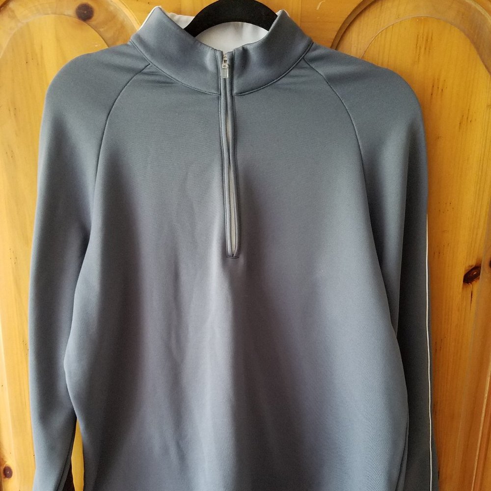 Adidas 3 Stripe Climalite Quarter 1/4 Zip Men’s Size Medium Gray EUC